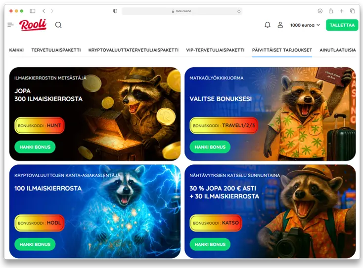 Rooli Casino Promo Code