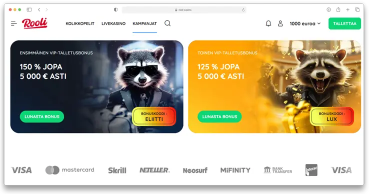 Rooli Online Casino Bonus